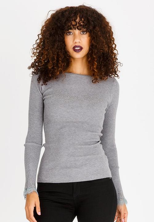 SISSY BOY - Embellishment Detail Knitwear Top Grey