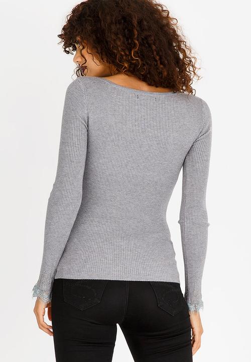 SISSY BOY - Embellishment Detail Knitwear Top Grey