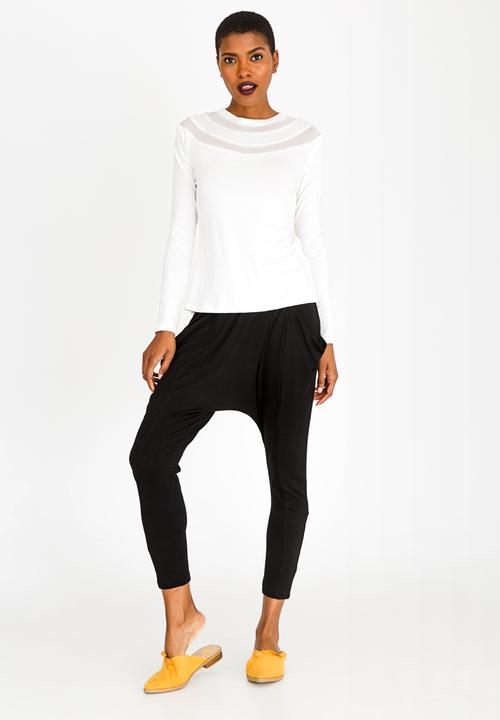 Slick - Nadia Mesh Inset Top Off White