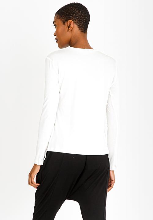 Slick - Nadia Mesh Inset Top Off White
