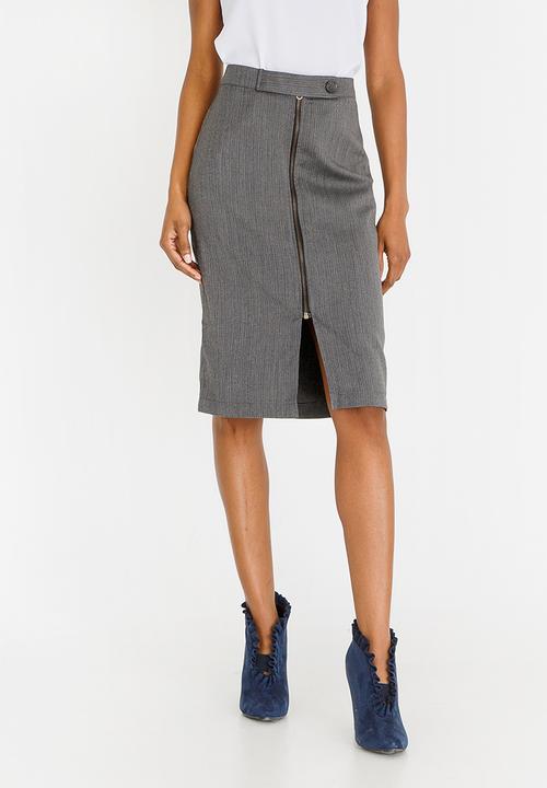 edit - Tab Detail Skirt Grey