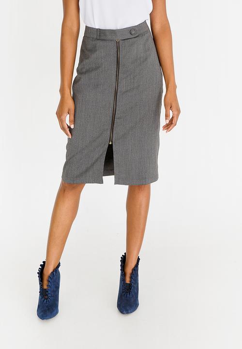 edit - Tab Detail Skirt Grey