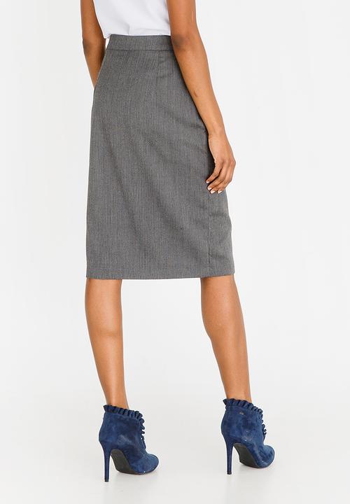 edit - Tab Detail Skirt Grey