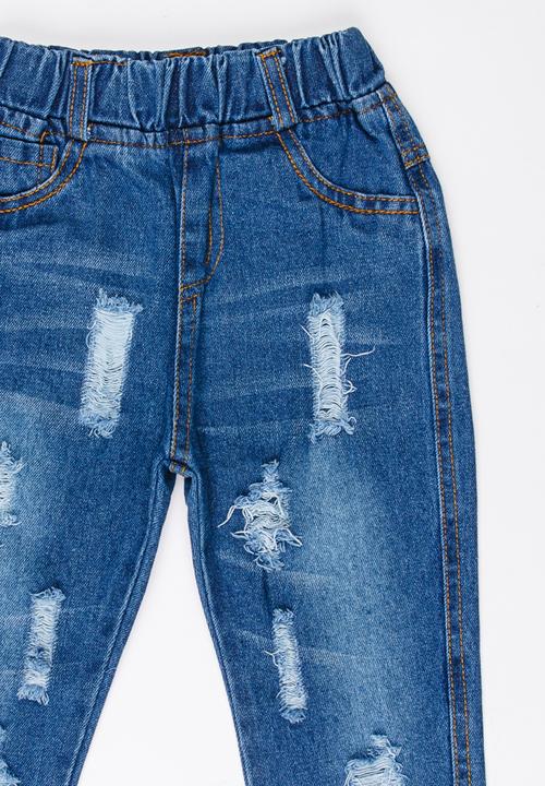 Pop Candy - Girls Slim Leg Jeans Pale Blue