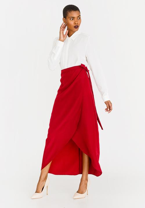 edit - Wrap Over Skirt Burgundy