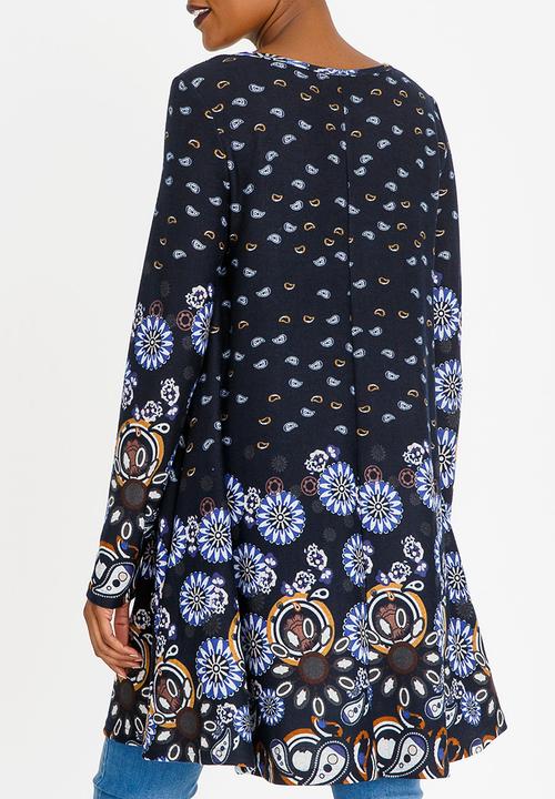 Revenge - Flare Detail Top Navy