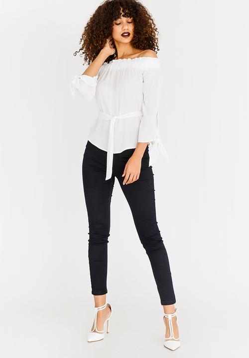 SISSY BOY - Girl Boss Bardot Top Off White