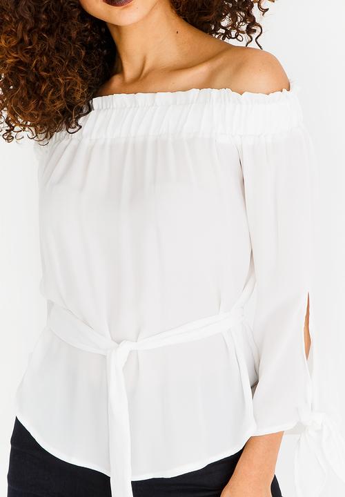 SISSY BOY - Girl Boss Bardot Top Off White