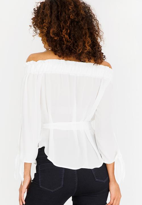 SISSY BOY - Girl Boss Bardot Top Off White