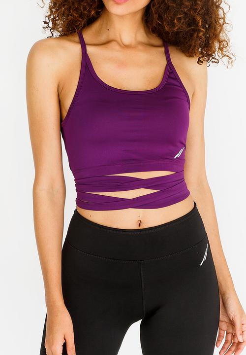 Lithe - Strappy Bra with Metal Ring Dark Purple