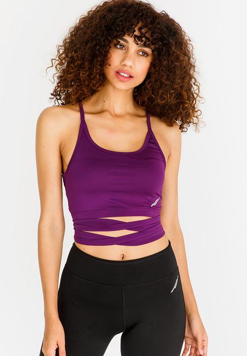 Lithe - Strappy Bra with Metal Ring Dark Purple