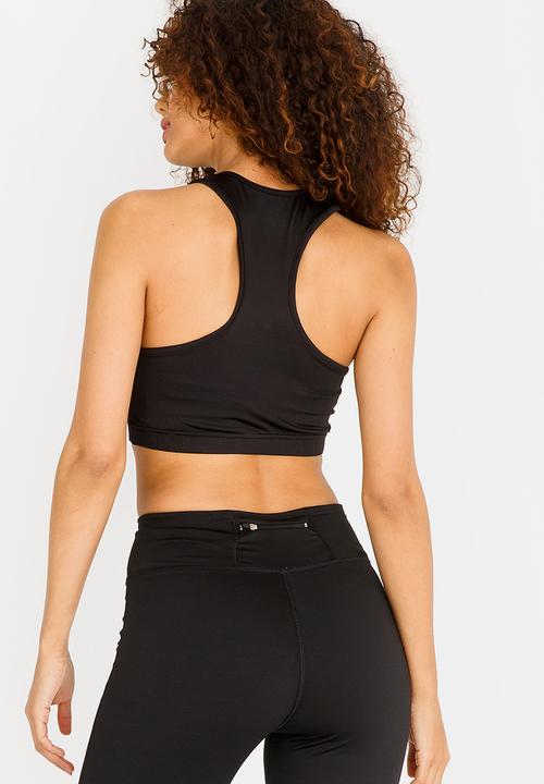 Lithe - Bra with Metallic Zip Black