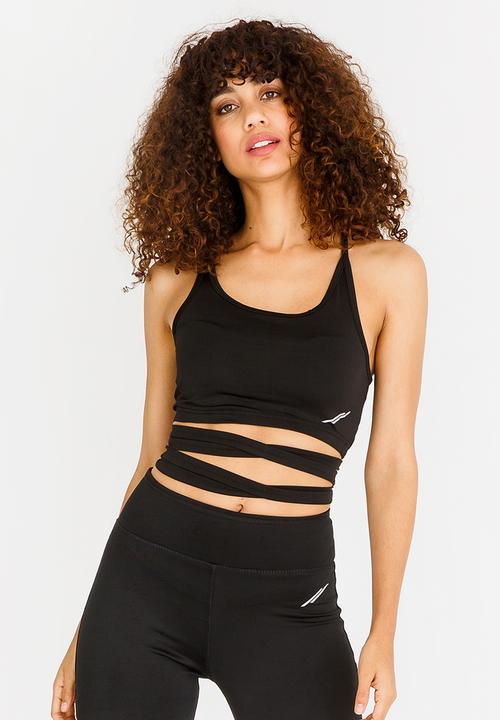 Lithe - Strappy Bra with Metal Ring Black