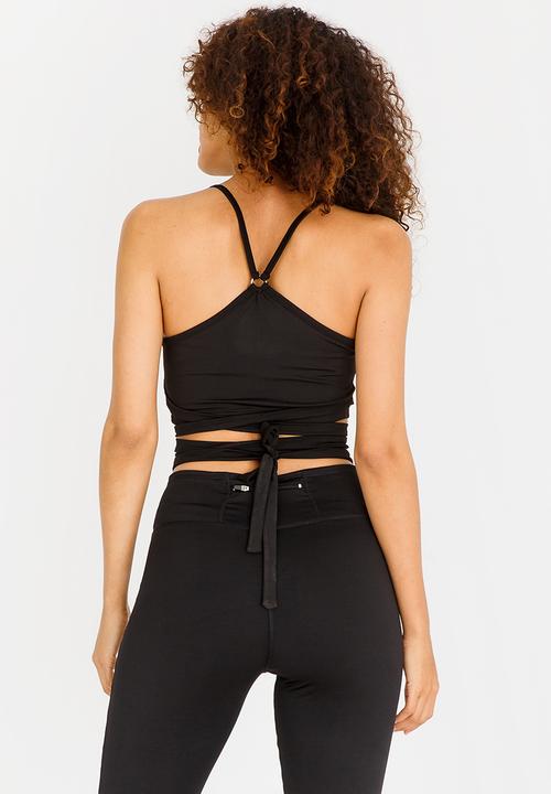 Lithe - Strappy Bra with Metal Ring Black