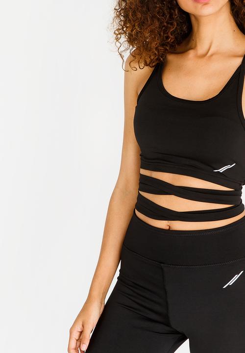Lithe - Strappy Bra with Metal Ring Black