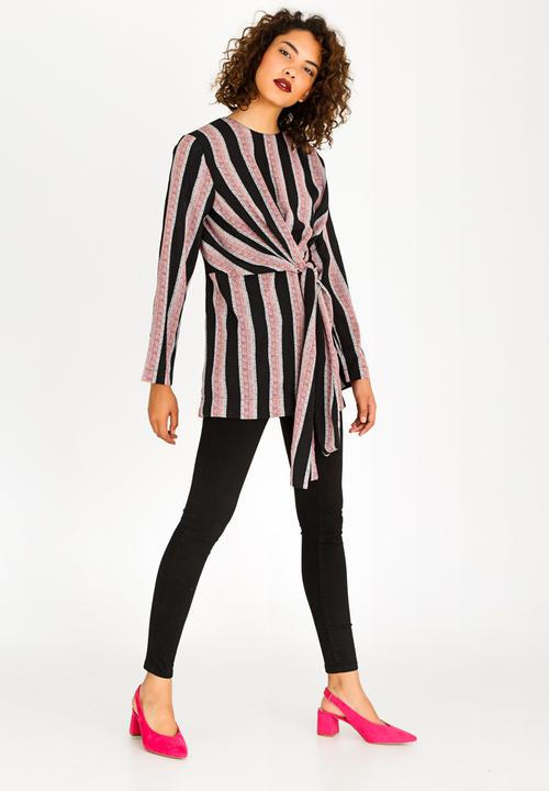STYLE REPUBLIC - Self-tie Blouse Multi-colour