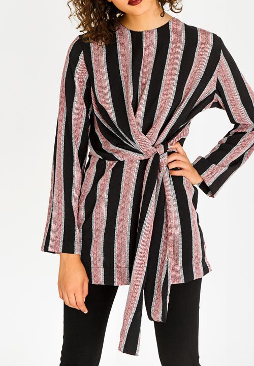 STYLE REPUBLIC - Self-tie Blouse Multi-colour