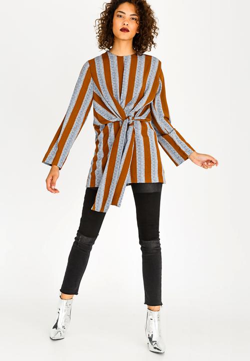 STYLE REPUBLIC - Self-tie Blouse Multi-colour