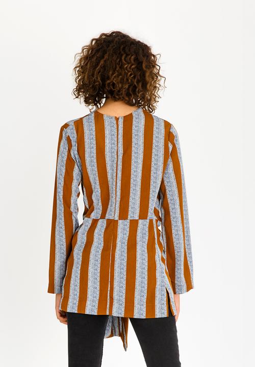 STYLE REPUBLIC - Self-tie Blouse Multi-colour
