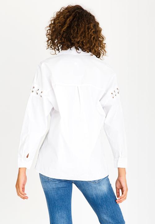 STYLE REPUBLIC - Pierced Sleeve Shirt White