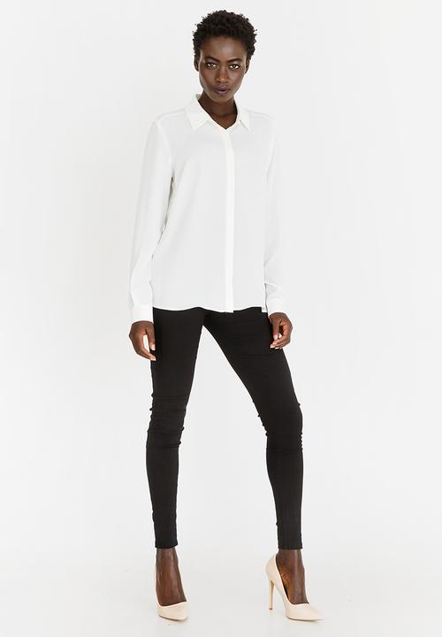 edit - Button Stand Blouse Cream