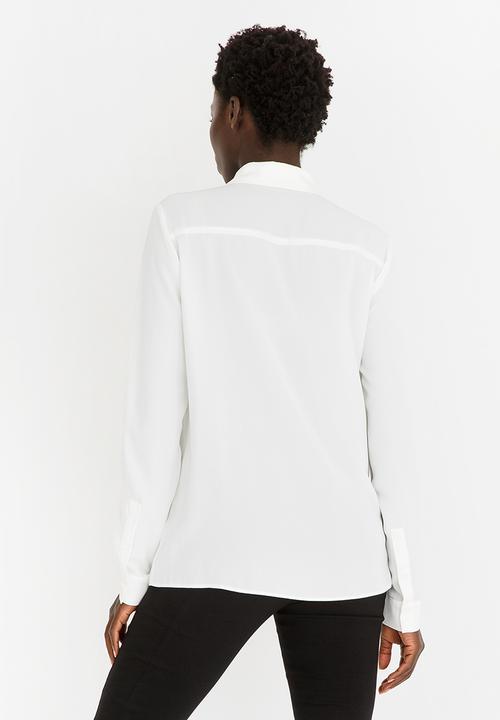 edit - Button Stand Blouse Cream