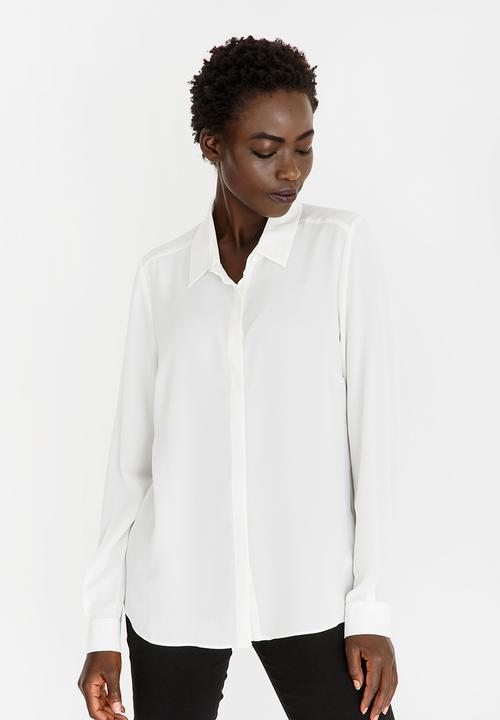 edit - Button Stand Blouse Cream
