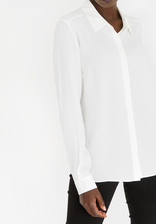edit - Button Stand Blouse Cream