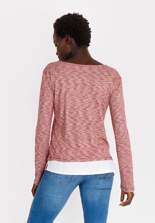 JEEP - Slinky Pocket Tee Burgundy