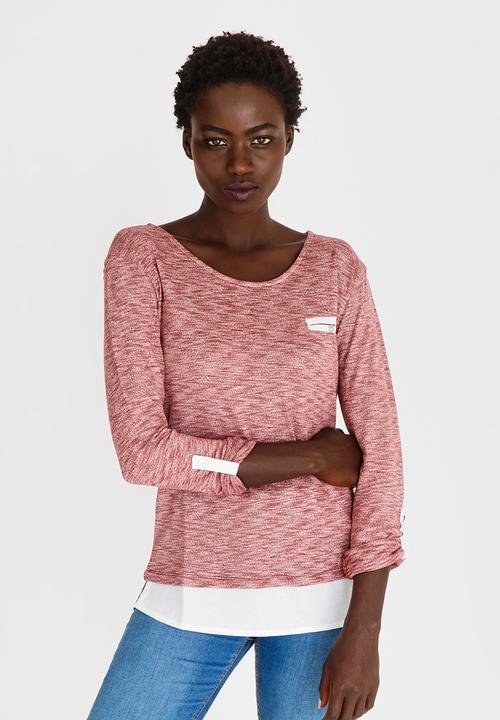 JEEP - Slinky Pocket Tee Burgundy