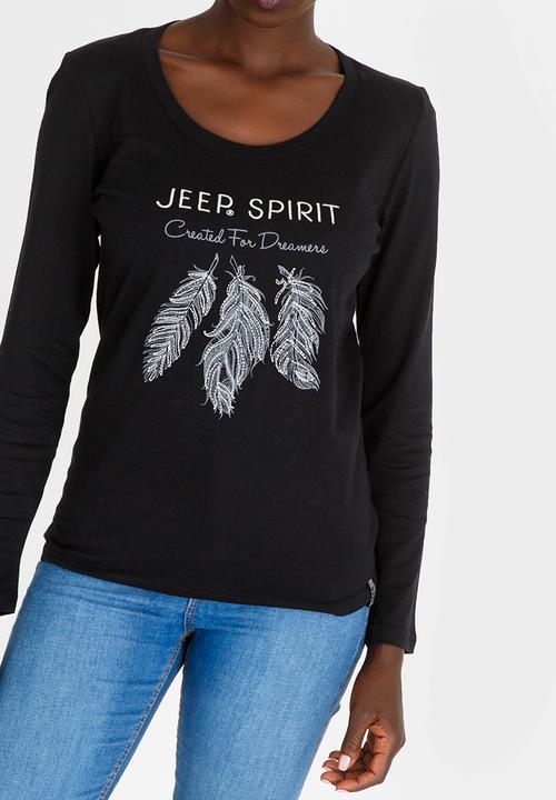 JEEP - Embroidered Detail Tee Black