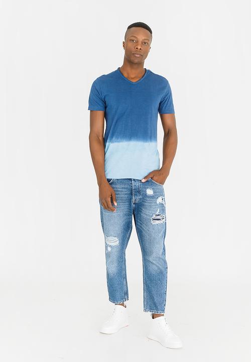 STYLE REPUBLIC - Dylan Dip Dye Tee Blue
