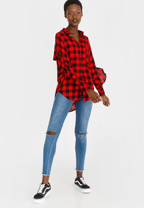 c(inch) - Frill Detail Shirt Red
