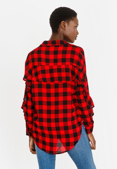 c(inch) - Frill Detail Shirt Red