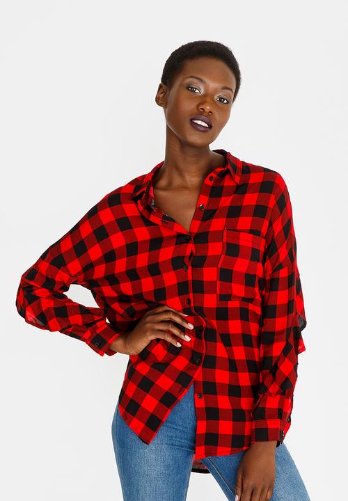 c(inch) - Frill Detail Shirt Red