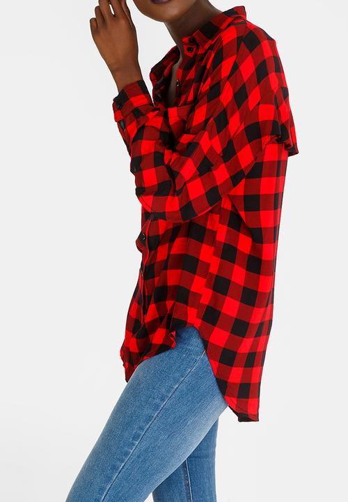 c(inch) - Frill Detail Shirt Red