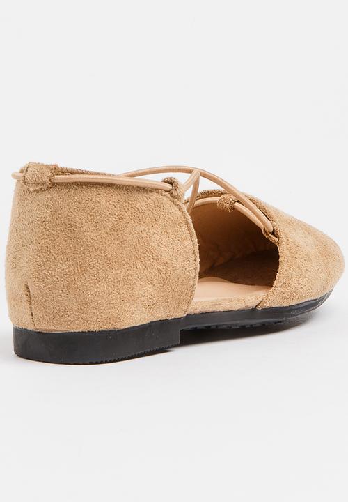 Pop Candy - Criss-Cross Slip On Nude