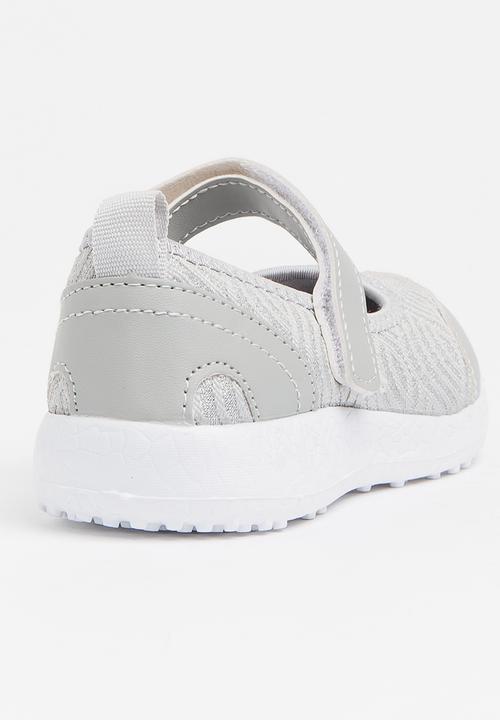 Pop Candy - Velcro Strap Slip On Grey