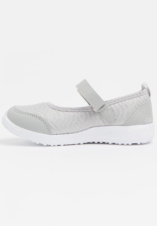 Pop Candy - Velcro Strap Slip On Grey