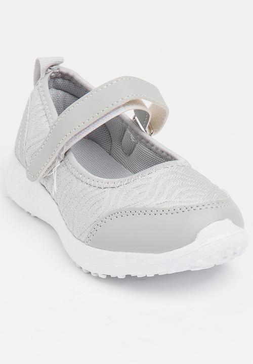 Pop Candy - Velcro Strap Slip On Grey
