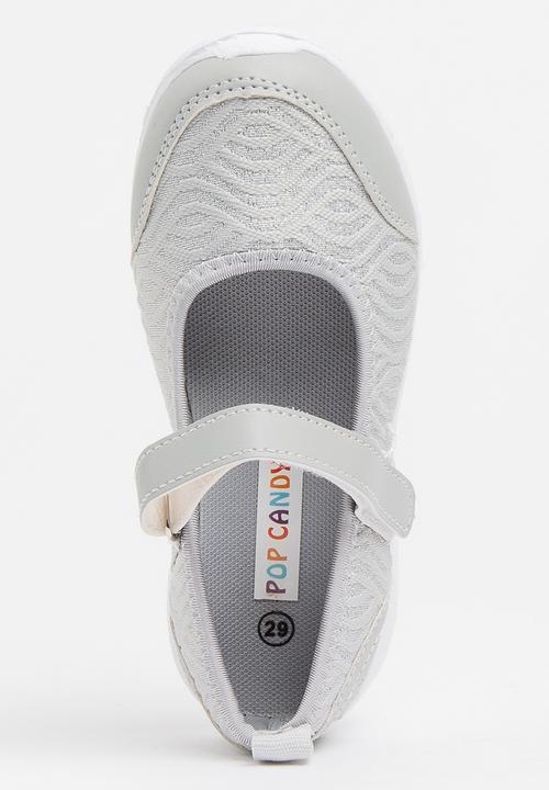 Pop Candy - Velcro Strap Slip On Grey