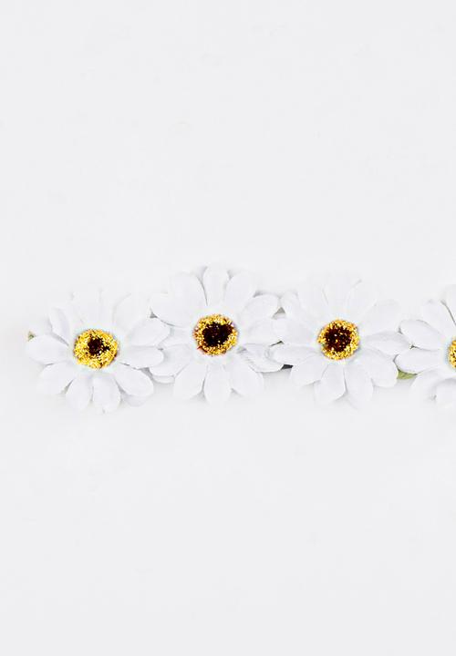 Jewels and Lace - Floral Headband White