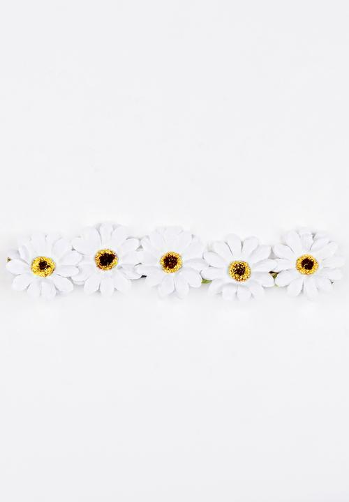 Jewels and Lace - Floral Headband White