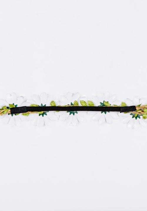 Jewels and Lace - Floral Headband White