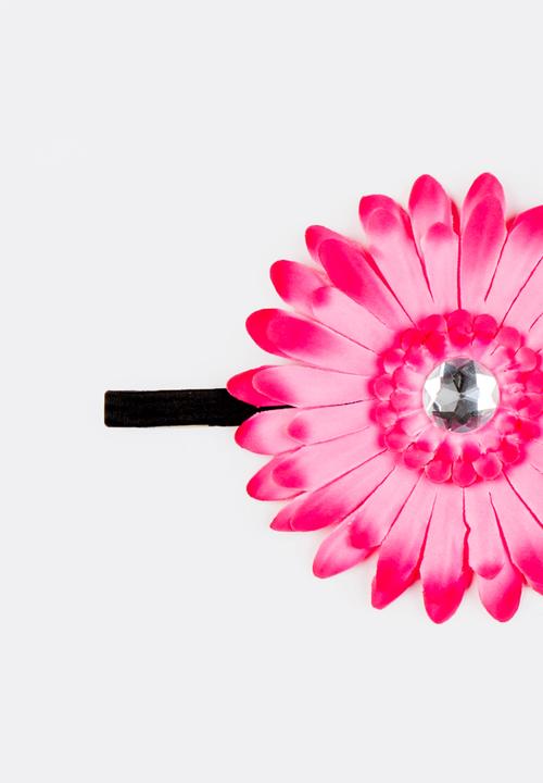 Jewels and Lace - Flower  Headband Dark Pink