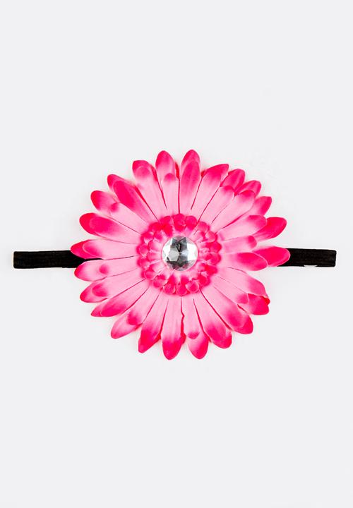 Jewels and Lace - Flower  Headband Dark Pink