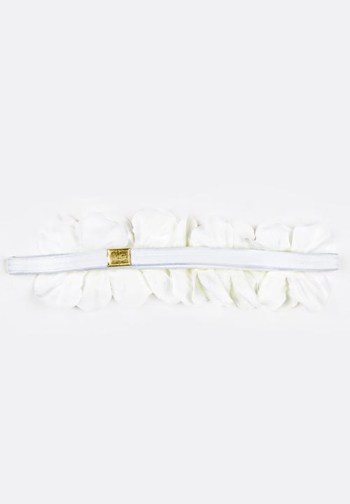Jewels and Lace - Flower Headband White