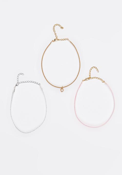 Jewels and Lace - 3 Pack Set Choker Set Multi-colour