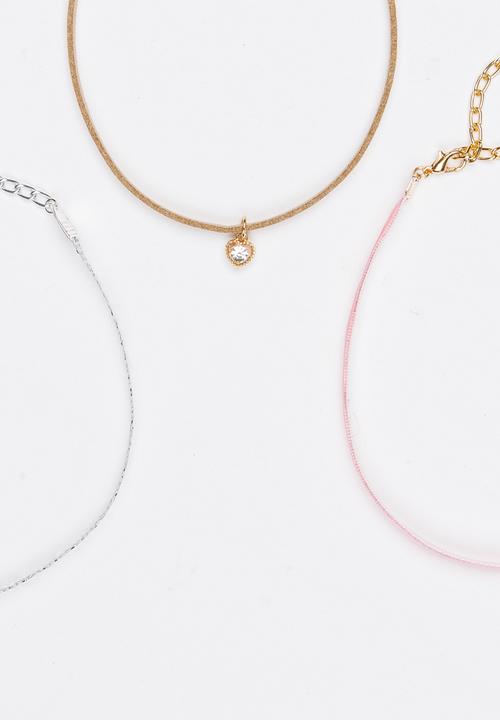 Jewels and Lace - 3 Pack Set Choker Set Multi-colour