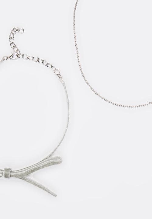 Jewels and Lace - Velvet Chocker Twin Pack Grey